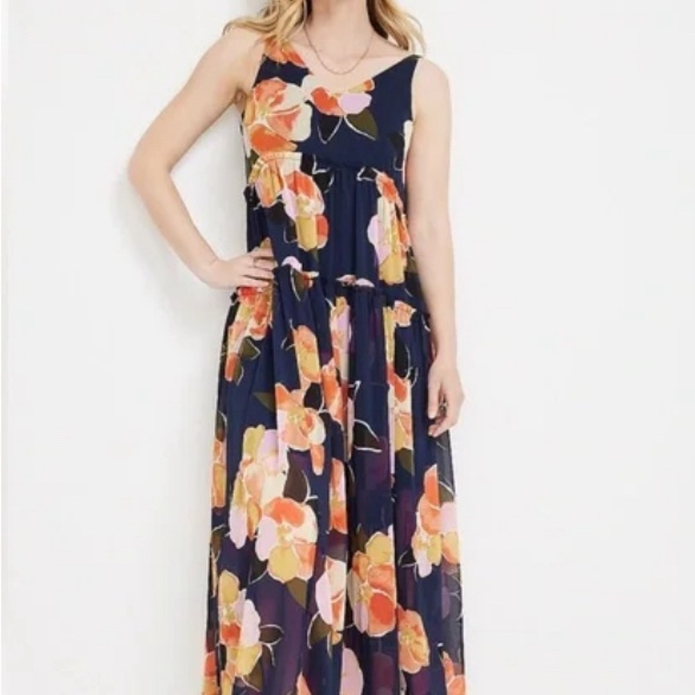 Maurice’s long and flowy Floral V-Neck Sleeveless Dress size large NWT